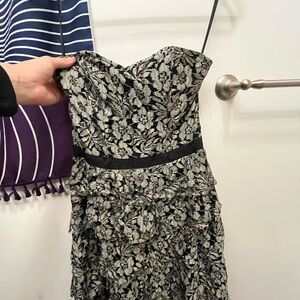 Elegant Black and White Floral Dress